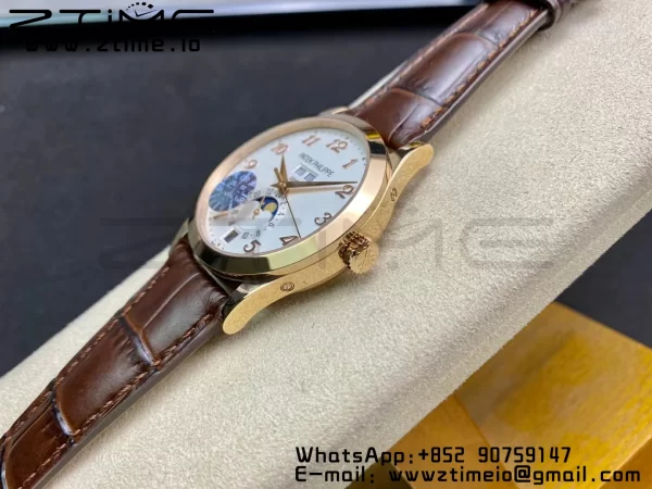 PATEK PHILIPPE Annual Calendar Complications 5396 RG GRF Best Edition White Dial Numbers Markers on Leather Strap A324 - Super Clone Watch | 1:1 Best Version