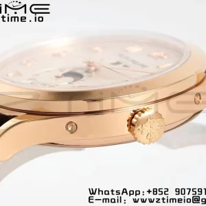 PATEK PHILIPPE Annual Calendar Moonphase 5396 RG ZF 1:1 Best Edition White Arabic Dial on Brown Leather Strap A324 - Super Clone Watch | 1:1 Best Version