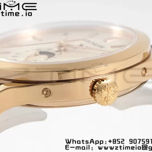 PATEK PHILIPPE Annual Calendar Moonphase 5396 RG ZF 1:1 Best Edition White Stick Dial on Brown Leather Strap A324 - Super Clone Watch | 1:1 Best Version