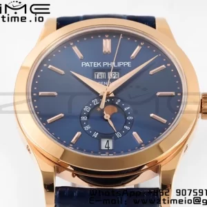 PATEK PHILIPPE Annual Calendar Moonphase 5396 RG ZF 1:1 Best Edition Blue Stick Dial on Blue Leather Strap A324 - Super Clone Watch | 1:1 Best Version