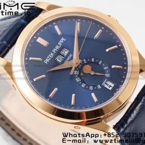 PATEK PHILIPPE Annual Calendar Moonphase 5396 RG ZF 1:1 Best Edition Blue Stick Dial on Blue Leather Strap A324 - Super Clone Watch | 1:1 Best Version