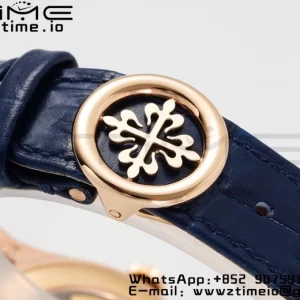 PATEK PHILIPPE Annual Calendar Moonphase 5396 RG ZF 1:1 Best Edition Blue Stick Dial on Blue Leather Strap A324 - Super Clone Watch | 1:1 Best Version