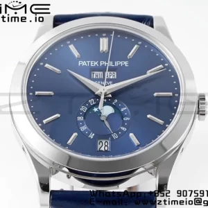 PATEK PHILIPPE Annual Calendar Moonphase 5396 SS ZF 1:1 Best Edition Blue Dial on Blue Leather Strap A324 - Super Clone Watch | 1:1 Best Version