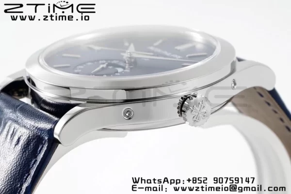 PATEK PHILIPPE Annual Calendar Moonphase 5396 SS ZF 1:1 Best Edition Blue Dial on Blue Leather Strap A324 - Super Clone Watch | 1:1 Best Version