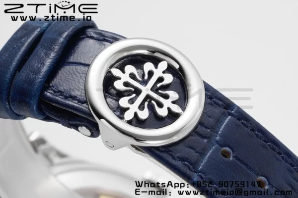 PATEK PHILIPPE Annual Calendar Moonphase 5396 SS ZF 1:1 Best Edition Blue Dial on Blue Leather Strap A324 - Super Clone Watch | 1:1 Best Version