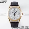 PATEK PHILIPPE Annual Calendar Moonphase 5396 RG ZF 1:1 Best Editionホワイト/ブルーダイアル、ブラウンレザーストラップ A324 - スーパークローンウォッチ｜1:1ベストバージョン