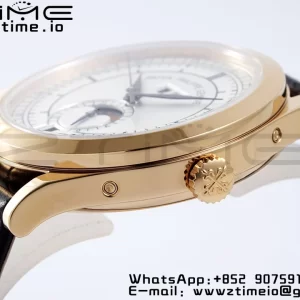 PATEK PHILIPPE Annual Calendar Moonphase 5396 RG ZF 1:1 Best EditionWhite/Blue Dial on Brown Leather Strap A324 - Super Clone Watch | 1:1 Best Version