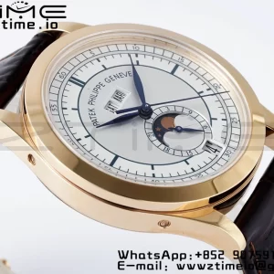 PATEK PHILIPPE Annual Calendar Moonphase 5396 RG ZF 1:1 Best EditionWhite/Blue Dial on Brown Leather Strap A324 - Super Clone Watch | 1:1 Best Version