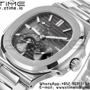 PATEK PHILIPPE Nautilus 5712 GRF 1:1 Best Edition Moon Phase Gray Dial on SS Bracelet A240 - Super Clone Watch | 1:1 Best Version