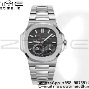 PATEK PHILIPPE Nautilus 5712 GRF 1:1 Best Edition Moon Phase Gray Dial on SS Bracelet A240 - Super Clone Watch | 1:1 Best Version