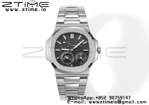 PATEK PHILIPPE Nautilus 5712 GRF 1:1 Best Edition Moon Phase Gray Dial on SS Bracelet A240 - Super Clone Watch | 1:1 Best Version