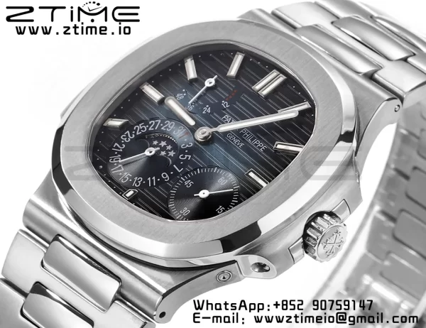 PATEK PHILIPPE Nautilus 5712 GRF 1:1 Best Edition Moon Phase Blue Dial on SS Bracelet A240 - Super Clone Watch | 1:1 Best Version