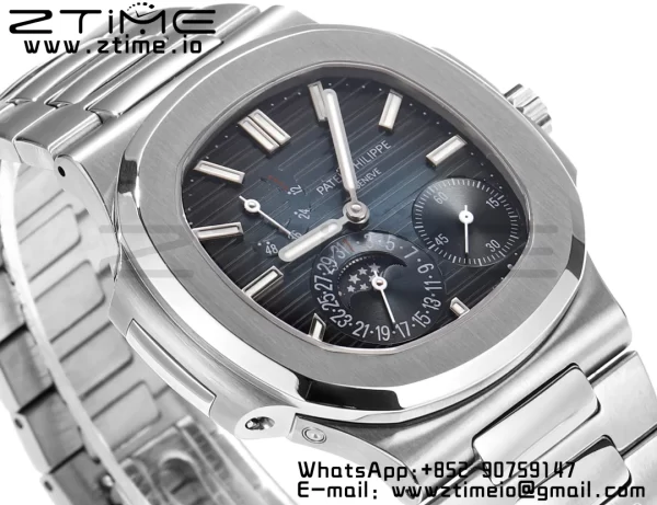 PATEK PHILIPPE Nautilus 5712 GRF 1:1 Best Edition Moon Phase Blue Dial on SS Bracelet A240 - Super Clone Watch | 1:1 Best Version