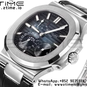 PATEK PHILIPPE Nautilus 5712 GRF 1:1 Best Edition ムーンフェイズ ブルーダイアル ブルーレザーストラップ A240 - スーパークローンウォッチ｜1:1ベストバージョン