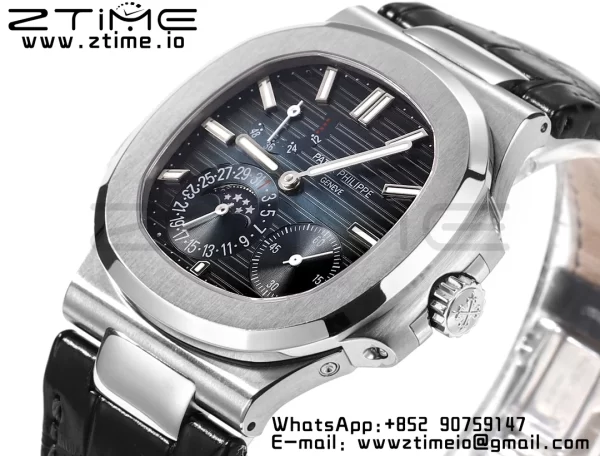 PATEK PHILIPPE Nautilus 5712 GRF 1:1 Best Edition ムーンフェイズ ブルーダイアル ブルーレザーストラップ A240 - スーパークローンウォッチ｜1:1ベストバージョン