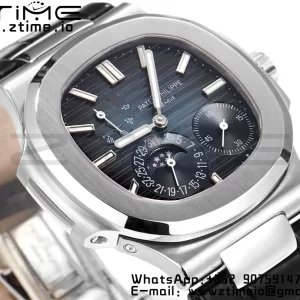 PATEK PHILIPPE Nautilus 5712 GRF 1:1 Best Edition ムーンフェイズ ブルーダイアル ブルーレザーストラップ A240 - スーパークローンウォッチ｜1:1ベストバージョン