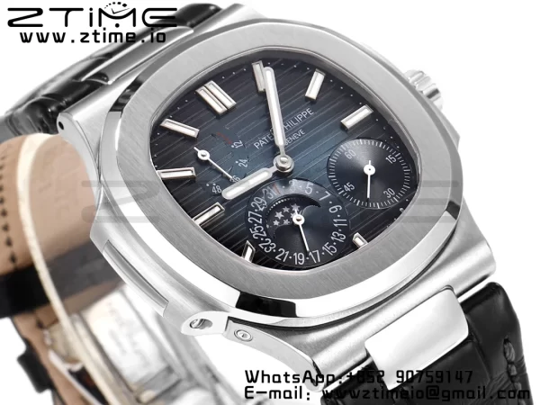 PATEK PHILIPPE Nautilus 5712 GRF 1:1 Best Edition ムーンフェイズ ブルーダイアル ブルーレザーストラップ A240 - スーパークローンウォッチ｜1:1ベストバージョン