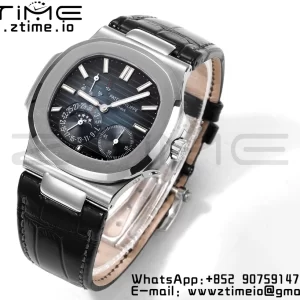 PATEK PHILIPPE Nautilus 5712 GRF 1:1 Best Edition ムーンフェイズ ブルーダイアル ブルーレザーストラップ A240 - スーパークローンウォッチ｜1:1ベストバージョン