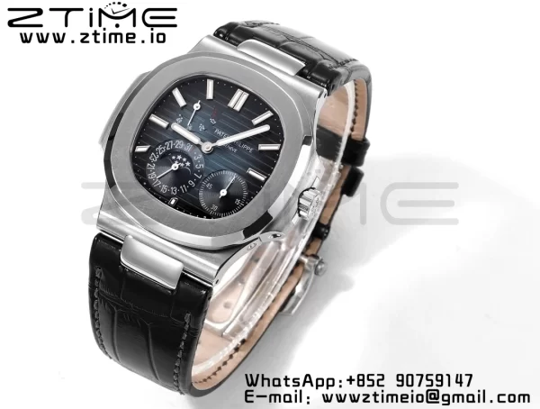 PATEK PHILIPPE Nautilus 5712 GRF 1:1 Best Edition ムーンフェイズ ブルーダイアル ブルーレザーストラップ A240 - スーパークローンウォッチ｜1:1ベストバージョン