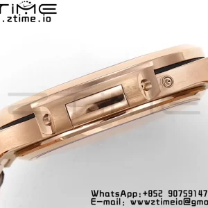 PATEK PHILIPPE Nautilus RG/SS 5712 GRF 1:1 Best Edition Moon Phase Gray Dial on Brown Leather Strap A240 - Super Clone Watch | 1:1 Best Version