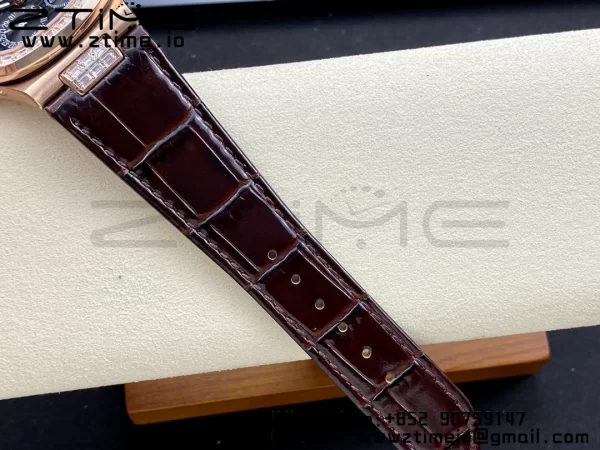 PATEK PHILIPPE Nautilus 5712 GRF 1:1 Best Edition Moon Phase Gray Dial Diamonds Bezel on Brown Leather Strap A240 - Super Clone Watch | 1:1 Best Version
