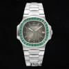 PATEK PHILIPPE Nautilus 5711 SS GRF 1:1 Best Edition Gray Dial Green Diamonds Bezel on SS Bracelet 324CS - Super Clone Watch | 1:1 Best Version