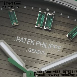 PATEK PHILIPPE Nautilus 5711 SS GRF 1:1 Best Edition Gray Dial Green Diamonds Bezel on SS Bracelet 324CS - Super Clone Watch | 1:1 Best Version