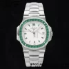 PATEK PHILIPPE Nautilus 5711 SS GRF 1:1 Best Edition White Dial Green Diamonds Bezel on SS Bracelet 324CS - Super Clone Watch | 1:1 Best Version