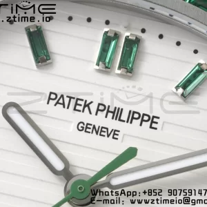 PATEK PHILIPPE Nautilus 5711 SS GRF 1:1 Best Edition White Dial Green Diamonds Bezel on SS Bracelet 324CS - Super Clone Watch | 1:1 Best Version