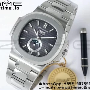 PATEK PHILIPPE Nautilus 5726 Full Function SS PPF 1:1 Best Edition Gray Dial on SS Bracelet A324 - Super Clone Watch | 1:1 Best Version