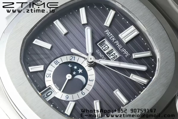PATEK PHILIPPE Nautilus 5726 Full Function SS PPF 1:1 Best Edition Gray Dial on SS Bracelet A324 - Super Clone Watch | 1:1 Best Version