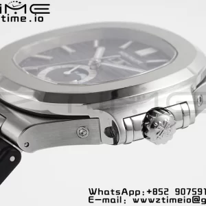 PATEK PHILIPPE Nautilus 5726 Complicated SS PPF 1:1 Best Edition Gray Textured Dial on Black Rubber Strap A324 - Super Clone Watch | 1:1 Best Version