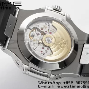 PATEK PHILIPPE Nautilus 5726 Complicated SS PPF 1:1 Best Edition White Textured Dial on Black Rubber Strap A324 - Super Clone Watch | 1:1 Best Version