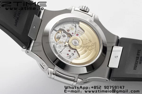 PATEK PHILIPPE Nautilus 5726 Complicated SS PPF 1:1 Best Edition White Textured Dial on Black Rubber Strap A324 - Super Clone Watch | 1:1 Best Version