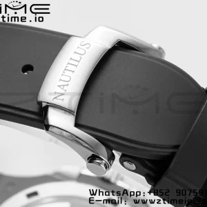 PATEK PHILIPPE Nautilus 5726 Complicated SS PPF 1:1 Best Edition White Textured Dial on Black Rubber Strap A324 - Super Clone Watch | 1:1 Best Version