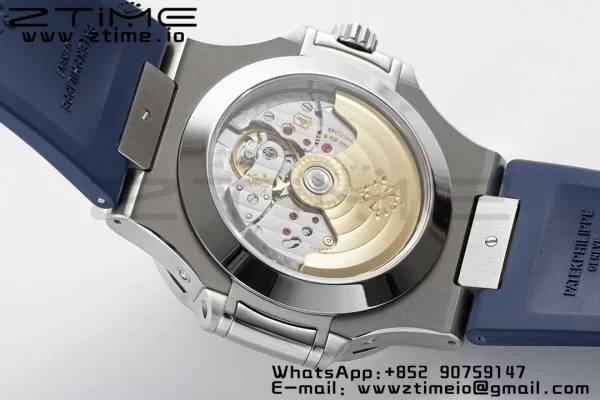 PATEK PHILIPPE Nautilus 5726 Complicated SS PPF 1:1 Best Edition Blue Textured Dial on Blue Rubber Strap A324 - Super Clone Watch | 1:1 Best Version