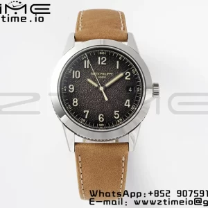 PATEK PHILIPPE Calatrava 5226G SS PPF 1:1 Best Edition Gray Rock Dial on Brown Leather Strap 330CS - Super Clone Watch | 1:1 Best Version