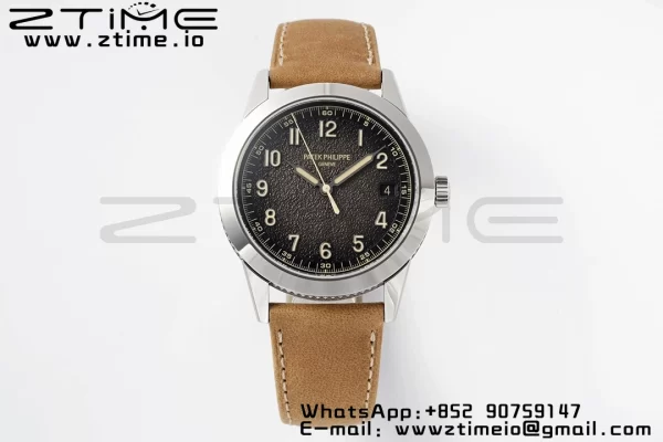 PATEK PHILIPPE Calatrava 5226G SS PPF 1:1 Best Edition Gray Rock Dial on Brown Leather Strap 330CS - Super Clone Watch | 1:1 Best Version