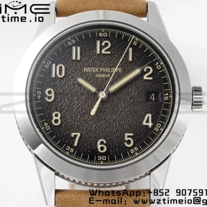PATEK PHILIPPE Calatrava 5226G SS PPF 1:1 Best Edition Gray Rock Dial on Brown Leather Strap 330CS - Super Clone Watch | 1:1 Best Version