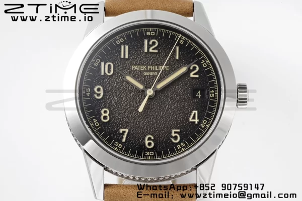 PATEK PHILIPPE Calatrava 5226G SS PPF 1:1 Best Edition Gray Rock Dial on Brown Leather Strap 330CS - Super Clone Watch | 1:1 Best Version