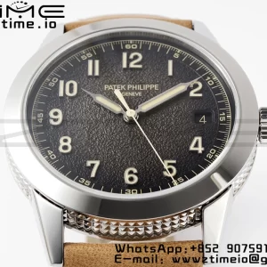 PATEK PHILIPPE Calatrava 5226G SS PPF 1:1 Best Edition Gray Rock Dial on Brown Leather Strap 330CS - Super Clone Watch | 1:1 Best Version