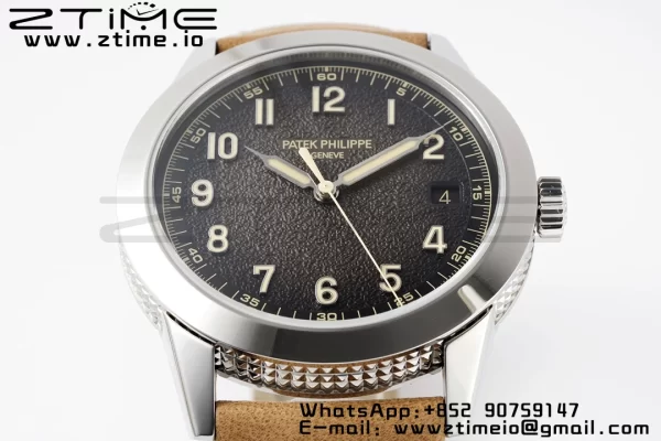 PATEK PHILIPPE Calatrava 5226G SS PPF 1:1 Best Edition Gray Rock Dial on Brown Leather Strap 330CS - Super Clone Watch | 1:1 Best Version