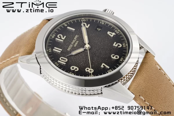 PATEK PHILIPPE Calatrava 5226G SS PPF 1:1 Best Edition Gray Rock Dial on Brown Leather Strap 330CS - Super Clone Watch | 1:1 Best Version