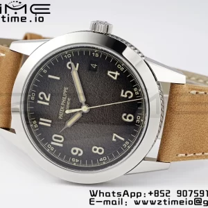 PATEK PHILIPPE Calatrava 5226G SS PPF 1:1 Best Edition Gray Rock Dial on Brown Leather Strap 330CS - Super Clone Watch | 1:1 Best Version