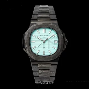 PATEK PHILIPPE Nautilus 5711 DIW Carbon DIWF 1:1 Best Edition Tiffany Blue Textured Dial on Carbon/PVD Bracelet 324CS - Super Clone Watch | 1:1 Best Version
