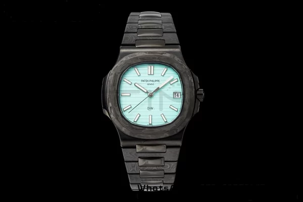 PATEK PHILIPPE Nautilus 5711 DIW Carbon DIWF 1:1 Best Edition Tiffany Blue Textured Dial on Carbon/PVD Bracelet 324CS - Super Clone Watch | 1:1 Best Version