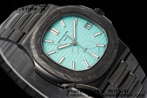 PATEK PHILIPPE Nautilus 5711 DIW Carbon DIWF 1:1 Best Edition Tiffany Blue Textured Dial on Carbon/PVD Bracelet 324CS - Super Clone Watch | 1:1 Best Version