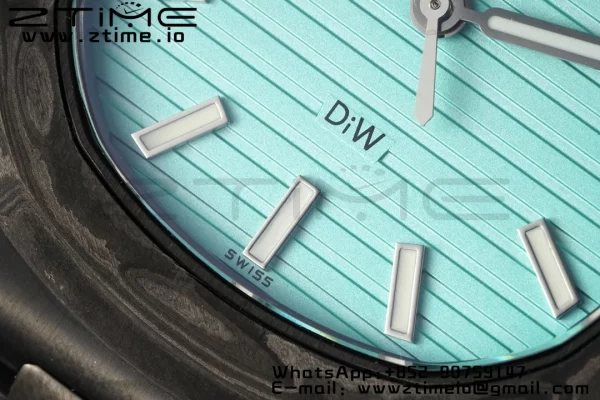 PATEK PHILIPPE Nautilus 5711 DIW Carbon DIWF 1:1 Best Edition Tiffany Blue Textured Dial on Carbon/PVD Bracelet 324CS - Super Clone Watch | 1:1 Best Version