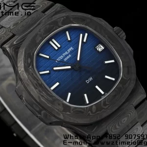 PATEK PHILIPPE Nautilus 5711 DIW Carbon DIWF 1:1 Best Edition Black/Blue Textured Dial on Carbon Bracelet 324CS - Super Clone Watch | 1:1 Best Version