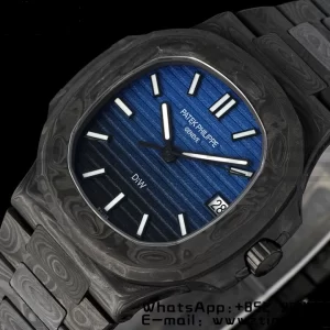 PATEK PHILIPPE Nautilus 5711 DIW Carbon DIWF 1:1 Best Edition Black/Blue Textured Dial on Carbon Bracelet 324CS - Super Clone Watch | 1:1 Best Version